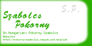 szabolcs pokorny business card